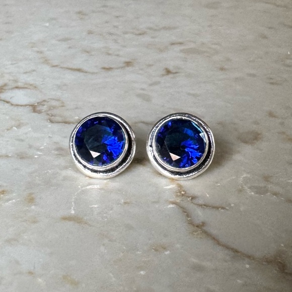 NWOT Sundance Thetis Stud Earrings, Blue Tanzanite, Sterling Silver - Picture 2 of 5